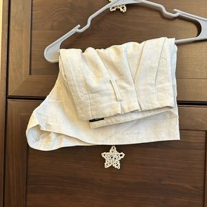 Zara beige linen shorts